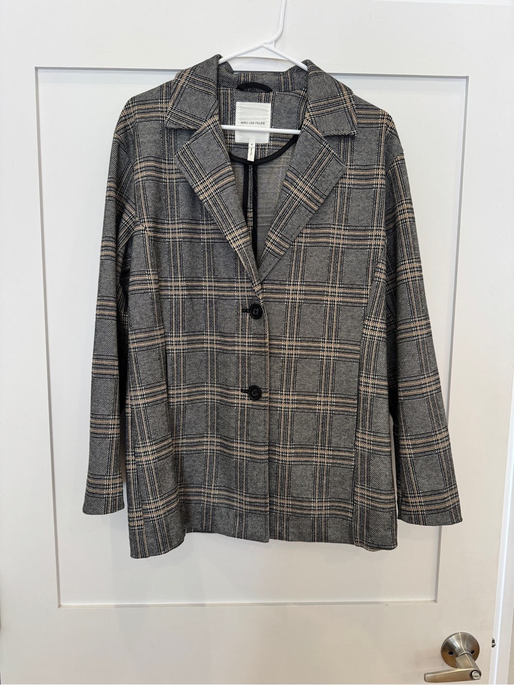 Avex Lea Filles Plaid Button-Front Women's Blazer Jacket size small